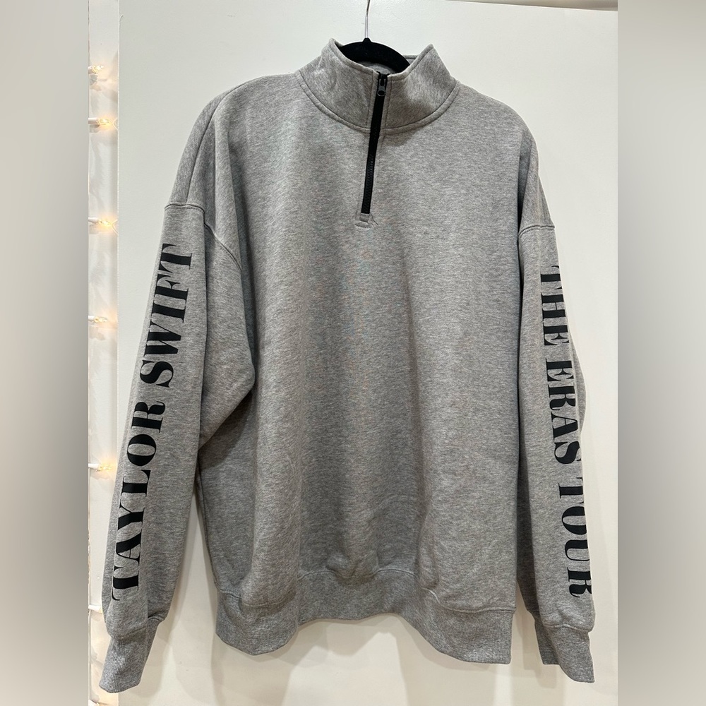 Taylor Swift Era’s Tour 2023 Gray Quarter Zip Sweatshirt Size Large
